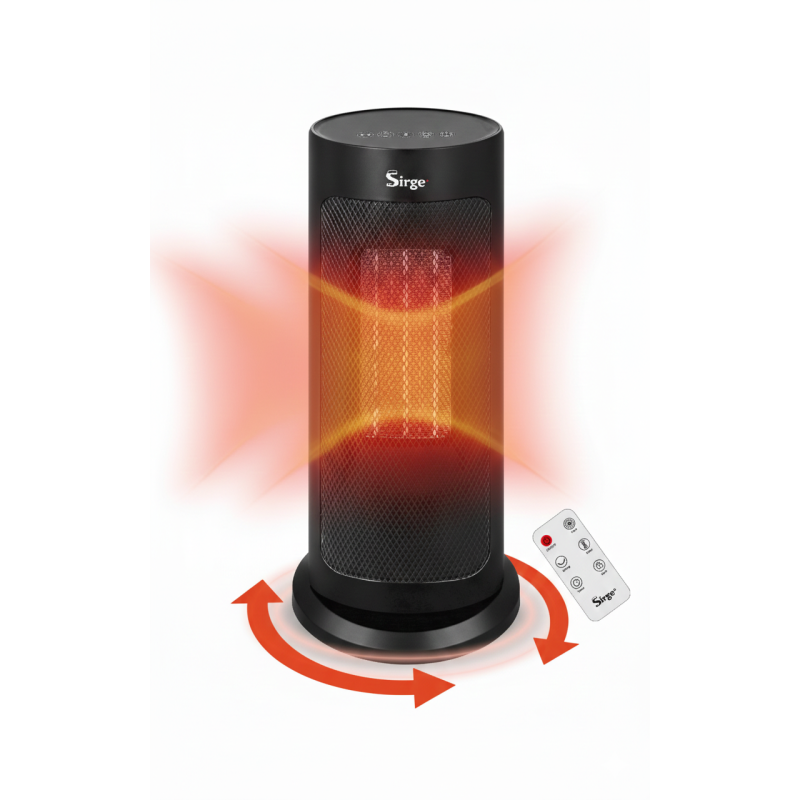 Chauffage électrique SIRGE Vulcano 2000 W | Télécommande et minuterie 12 heures