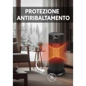 Chauffage électrique SIRGE Vulcano 2000 W | Télécommande et minuterie 12 heures
