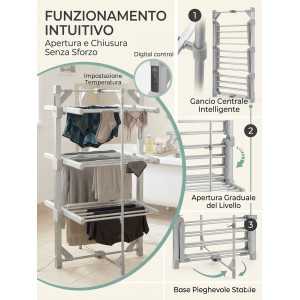 Séchoir à linge électrique chauffant pliable Sirge 220W