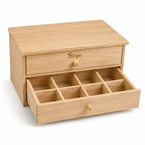 Coffre à accessoires en bois avec deux tiroirs pour machines à pâtes Sirge