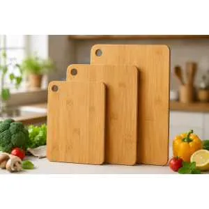 Set 3 Taglieri in Bambù Sirge – 3 Misure per Carne, Pane, Verdure e Cucina