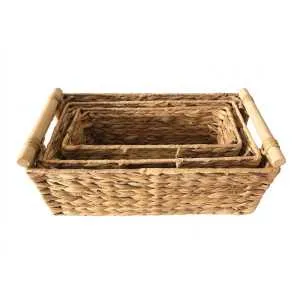 Set 3 Cestini Giacinto d'Acqua Naturale Portaoggetti | Sirge