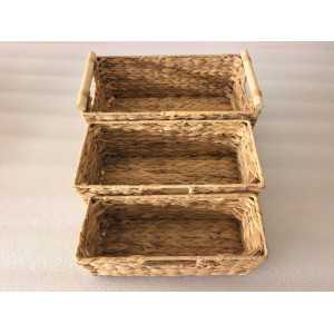 Set 3 Cestini Giacinto d'Acqua Naturale Portaoggetti | Sirge