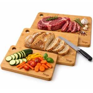 Set 3 Taglieri in Bambù Sirge | 3 Misure Grandi da Cucina