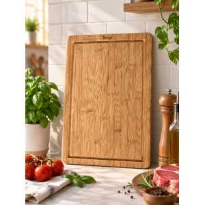 Sirge Large Bamboo Cutting Board 45×29.5×2 cm | Professional-Grade with Juice Groove