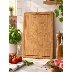 Tagliere Grande in Bambù Sirge 45×29,5×2 cm | Professionale con Scanalatura