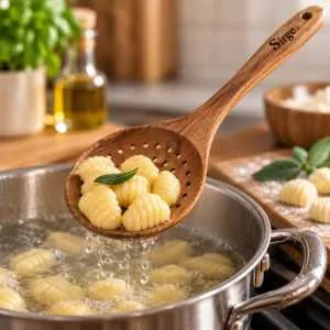 Sirge Acacia Wood Kitchen Utensil Set (4 Pieces) | Natural Ladles and Spatulas