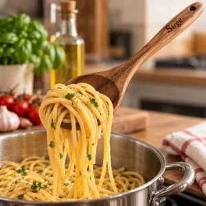 Sirge Acacia Wood Kitchen Utensil Set (4 Pieces) | Natural Ladles and Spatulas